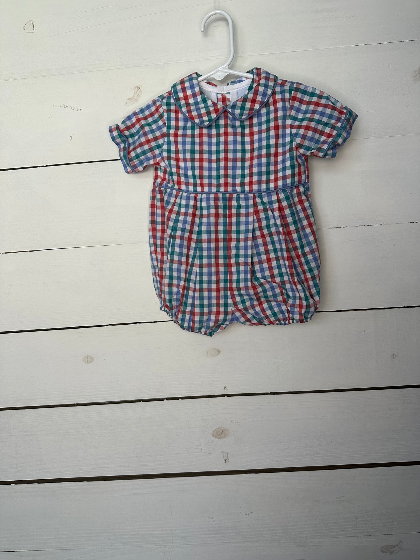 9M - Bailey Boys Red, Blue, & Green Plaid Bubble