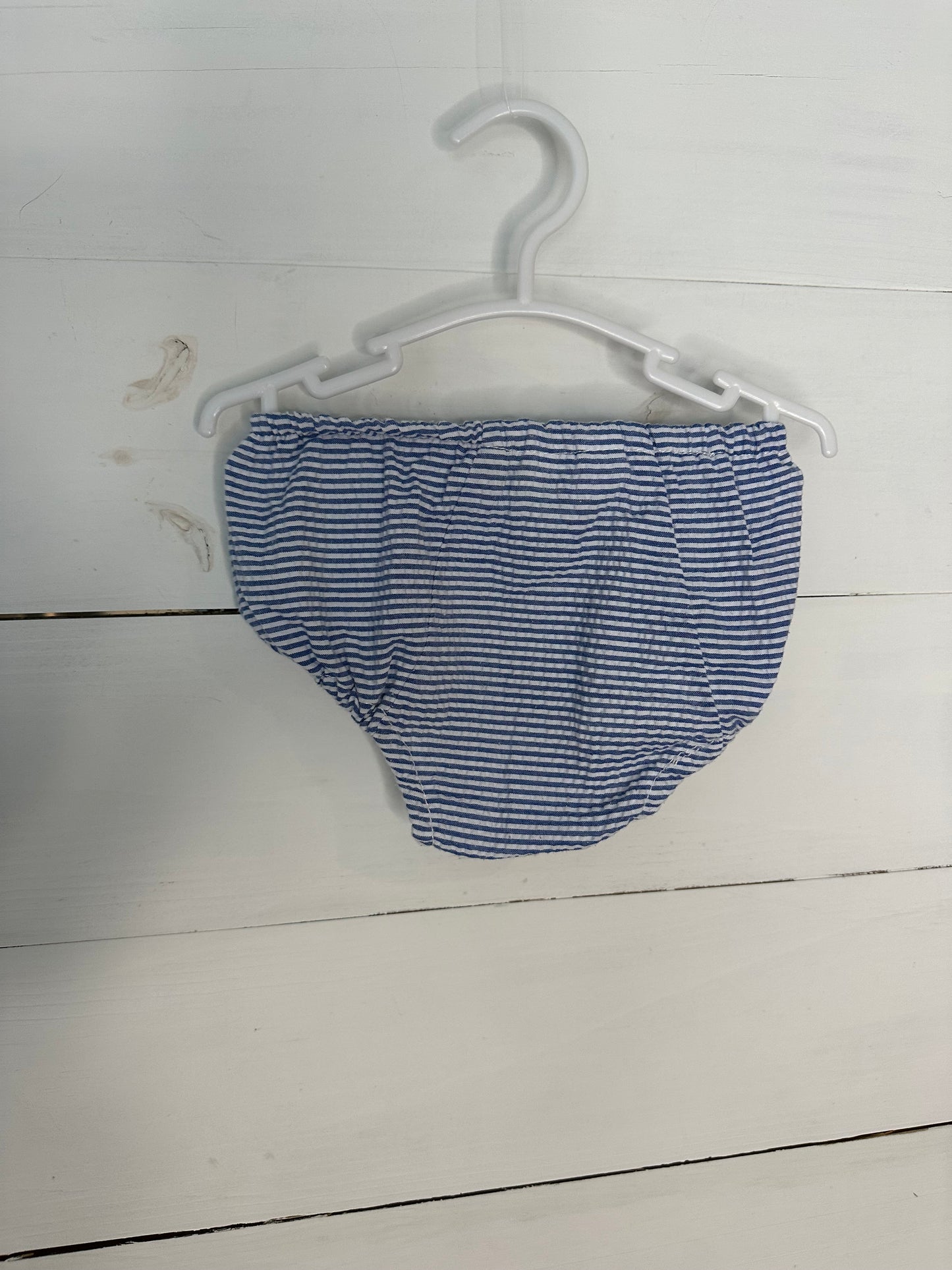 0-6M - Blue Seersucker Bloomers