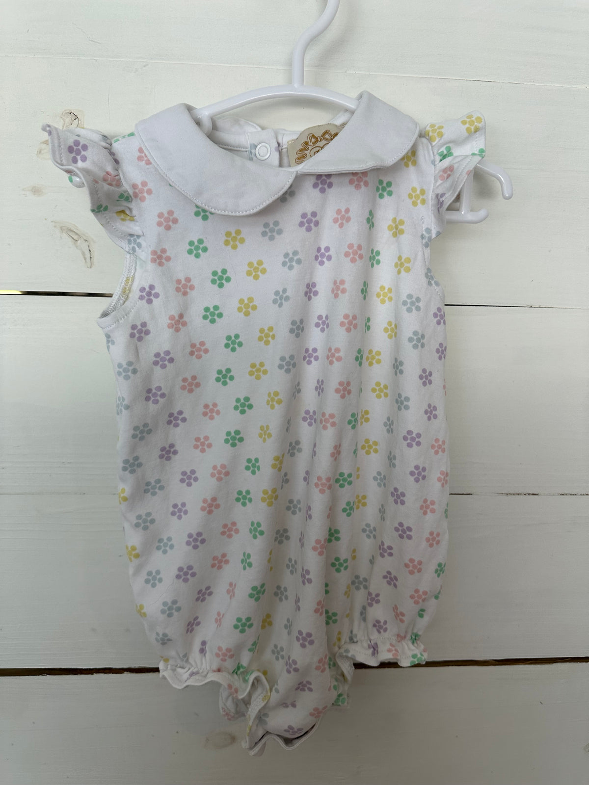 12-18M - TBBC Pastel Flower Dot Bubble - Pima Cotton
