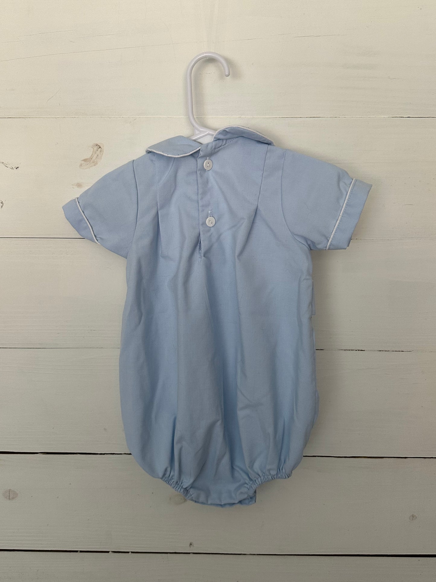 Sweet Dreams: Baby Blue Collard Bubble with Henry Embroidered