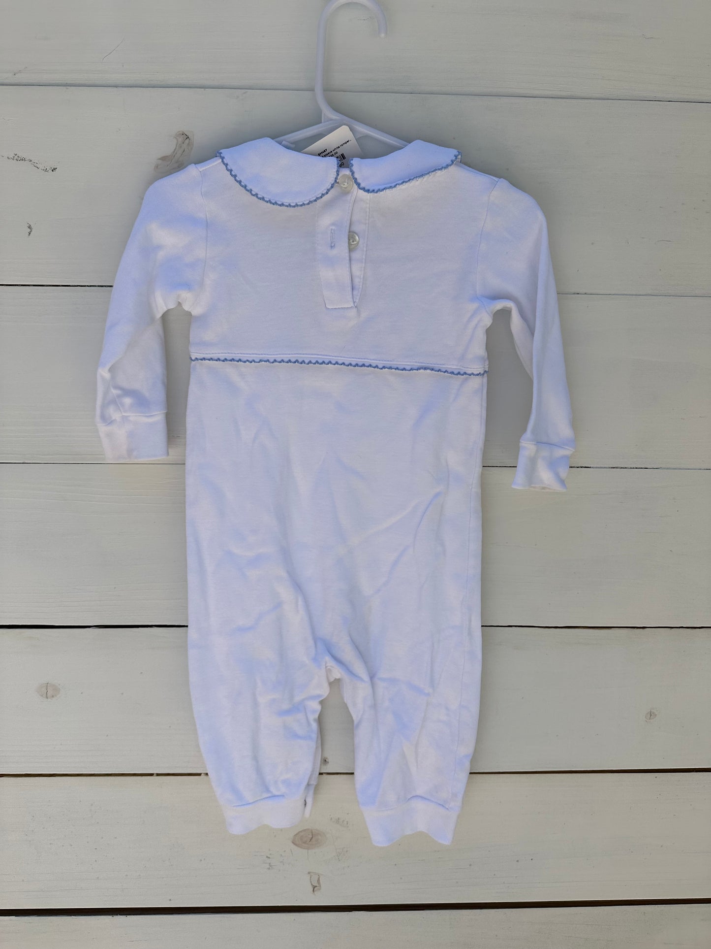 Little English: Long sleeve white romper with dog