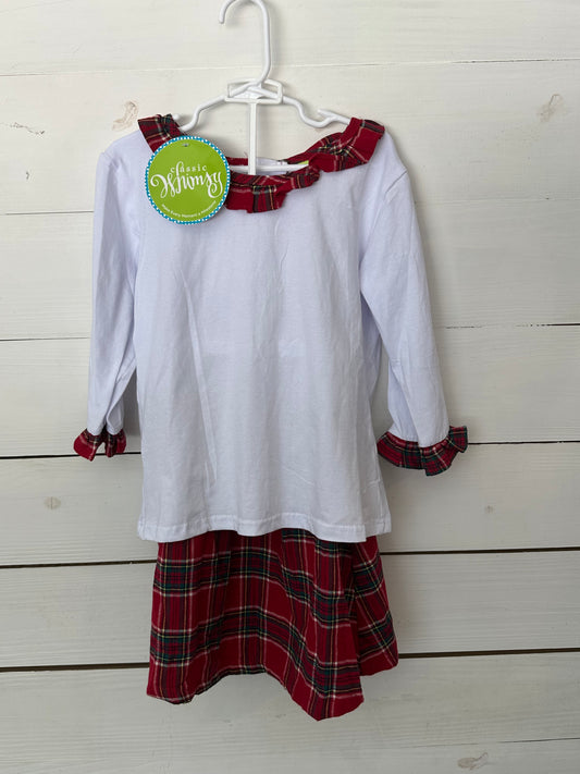 Classic Whimsy Christmas Plaid Shirt and Skirt