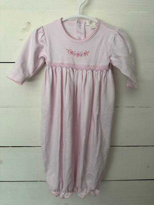 Small (3M ) Kissy Kissy Embroiderd and Smocked Pink Gown
