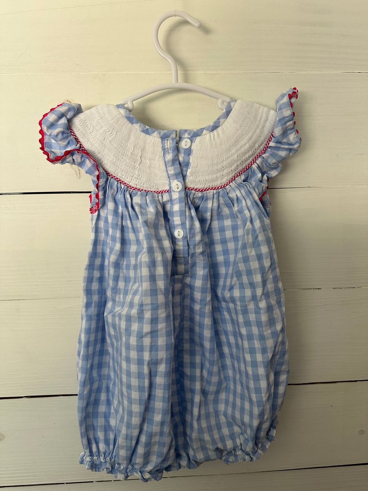 2T - Emma Blake Smocks Blue Gingham Smocked Princess Bubble