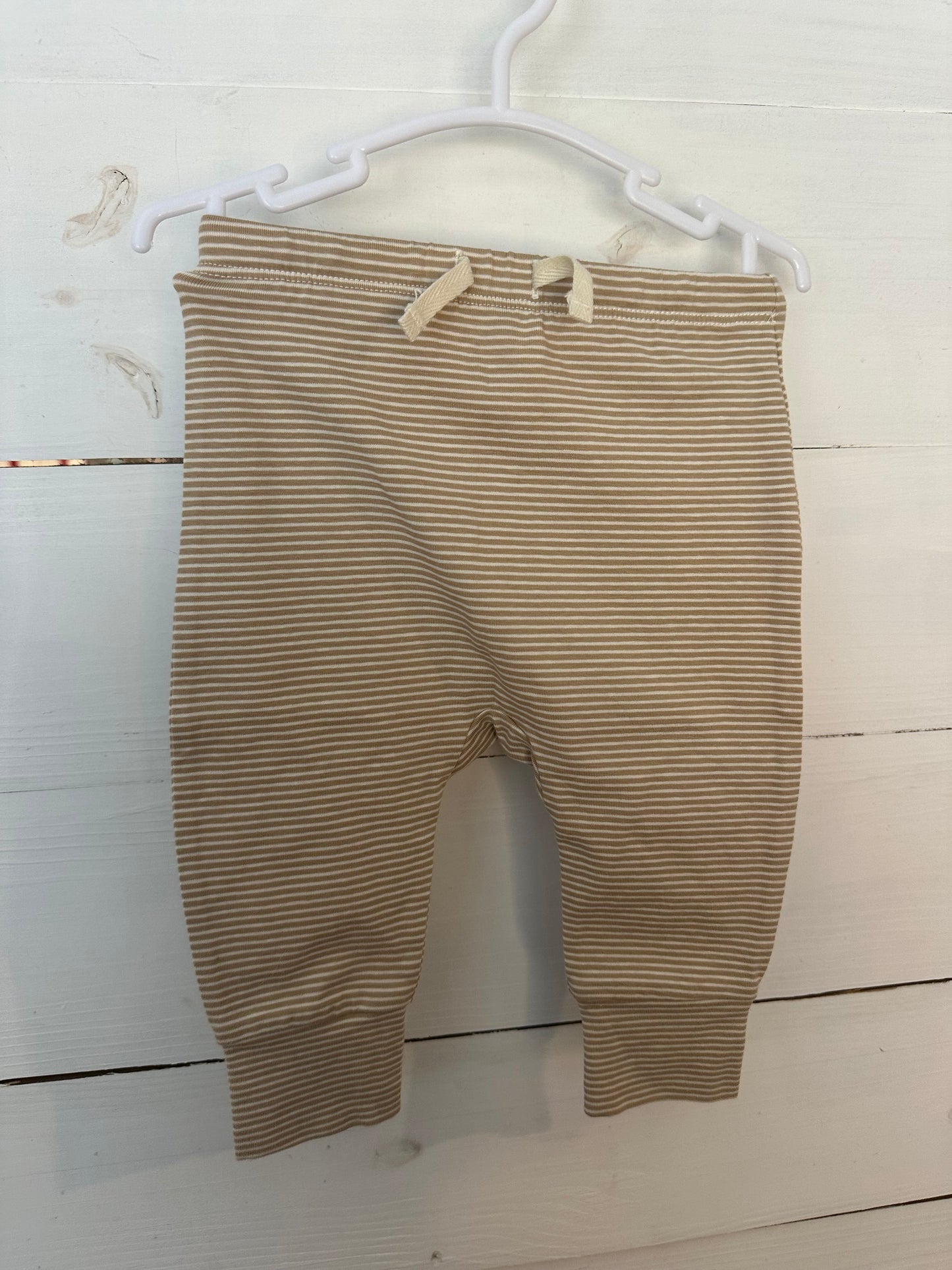 6-12M - Quincy Mae Taupe Striped Pants