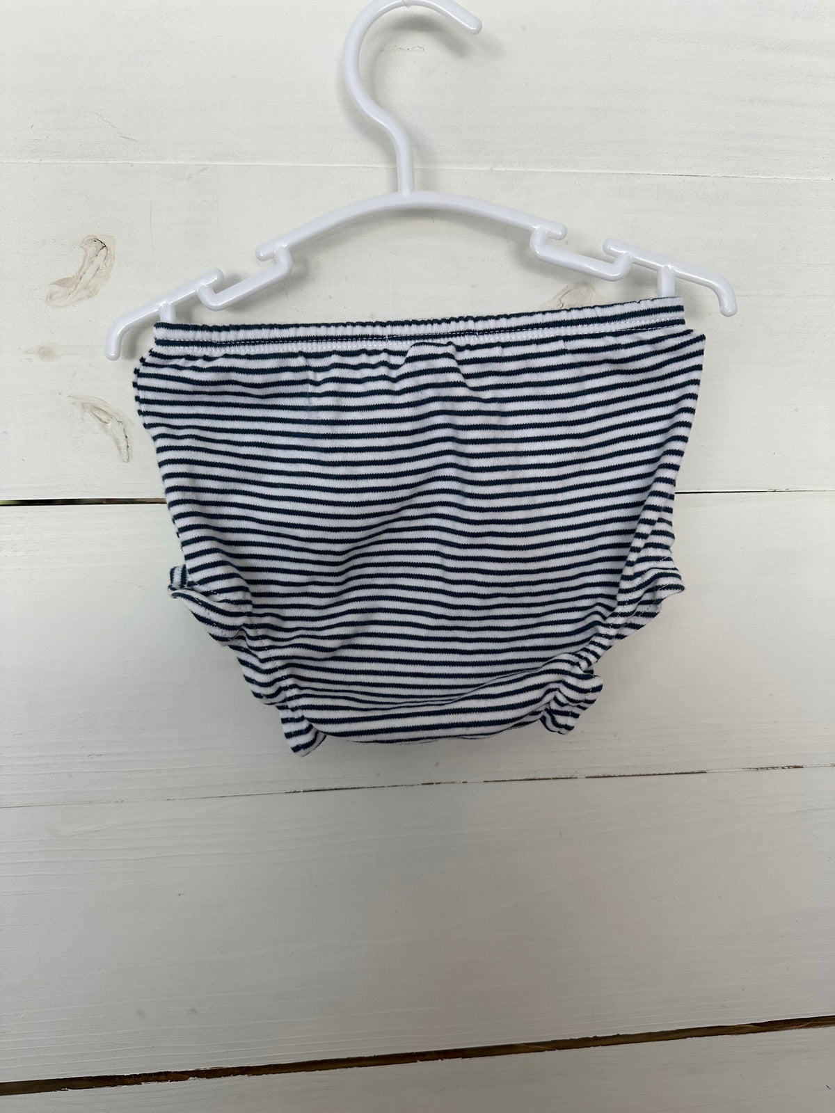 9M - Kissy Kissy Navy Blue Striped Diaper Set