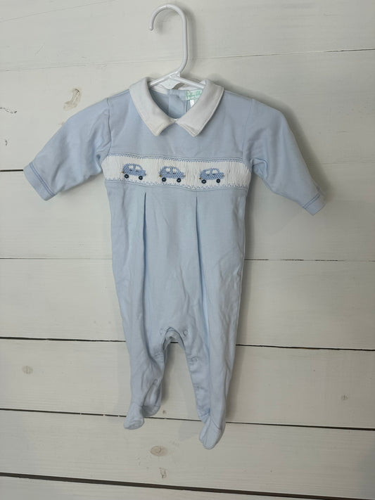 3M - Baby Threads Collared Footies with Smocked Cars
