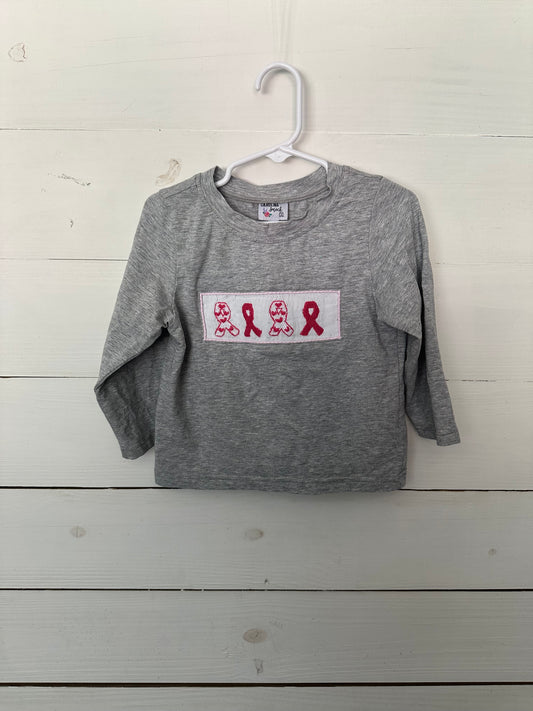 Carolina Smocks - Breast Cancer Awareness Smocked Long-sleeved Shirt