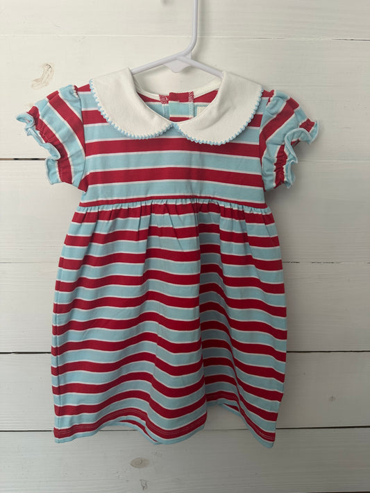 24M - NWT The Oaks Apparel Red and Blue Striped Dress