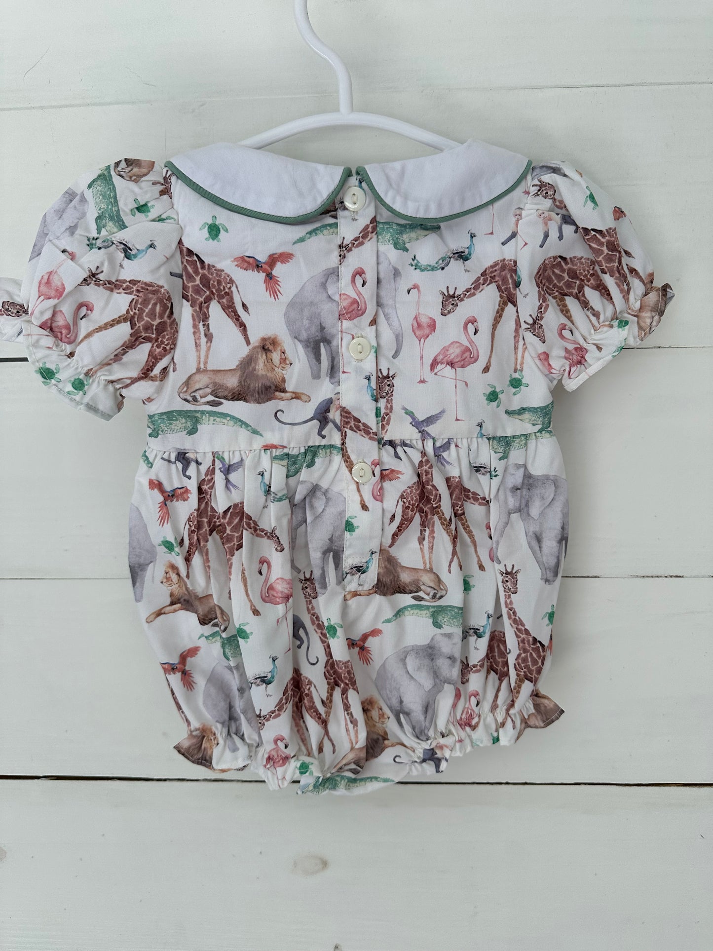 3m - Ann Reeves Kids - Smocked Zoo Bubble NWT