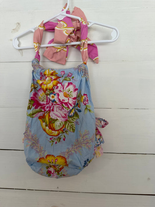 Hickity Pickity Blue Floral Bubble with Ruffle Butt
