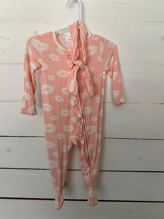 Angel Dear Pink Valentines Day jammies with matching bow