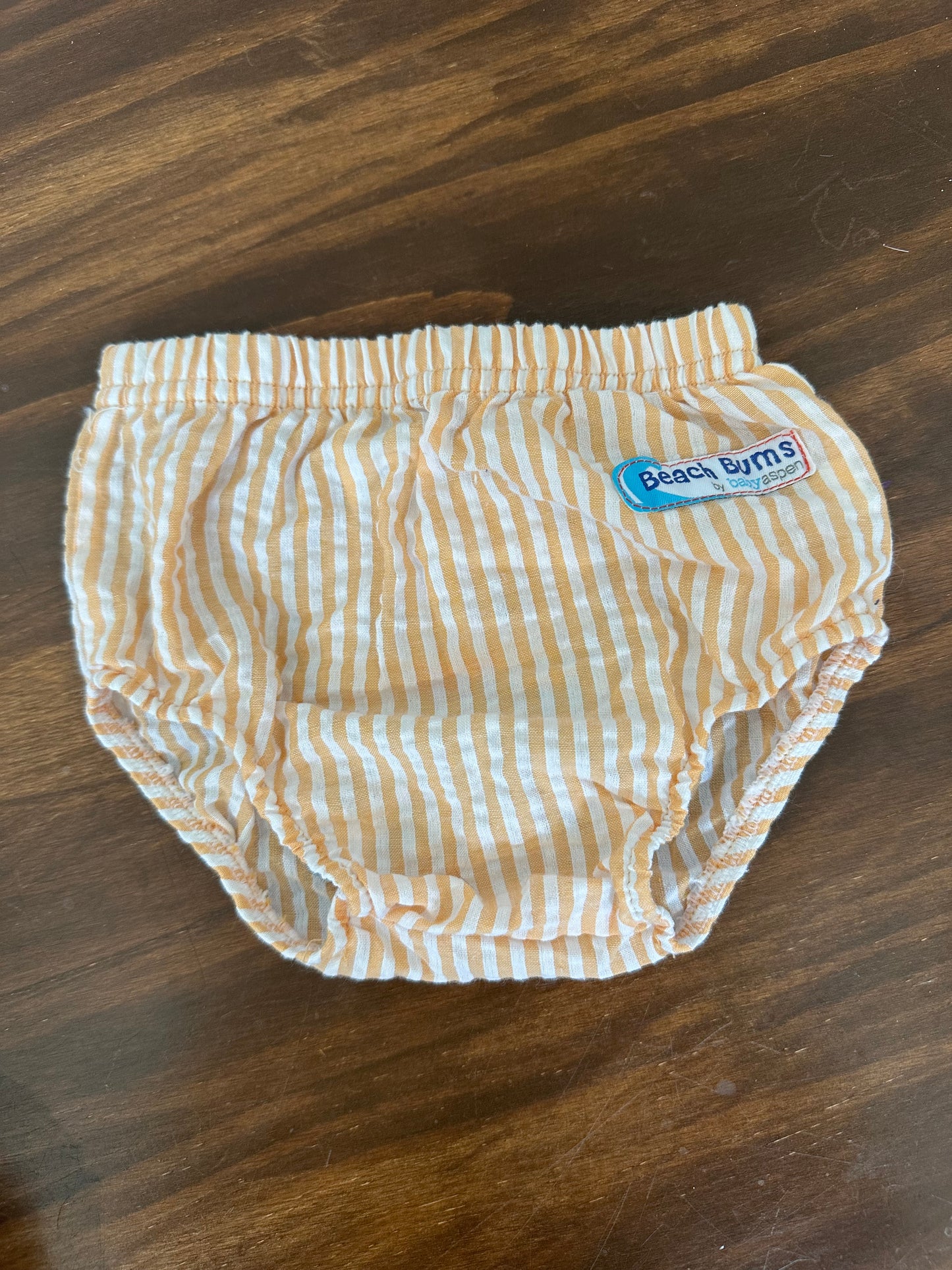 0-6M - Orange Striped Swim Diaper Cover with Appliqued Octopus :  Baby Aspen