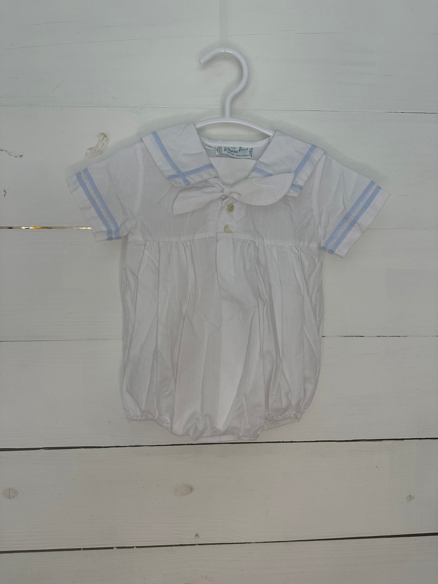 6M - Feltman Brothers Baby Boy Bubble with Light Bkue Trim