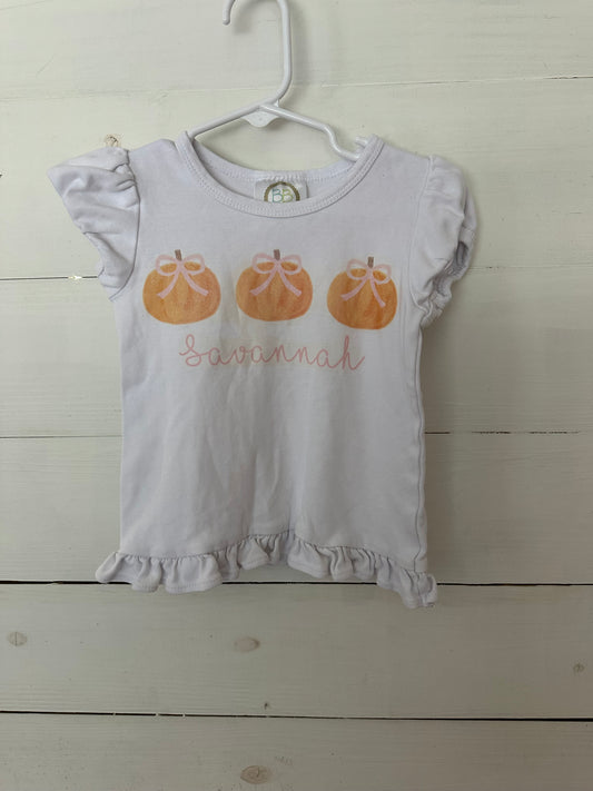 Personalized Pumpkins & Bows Ruffle T-Shirt