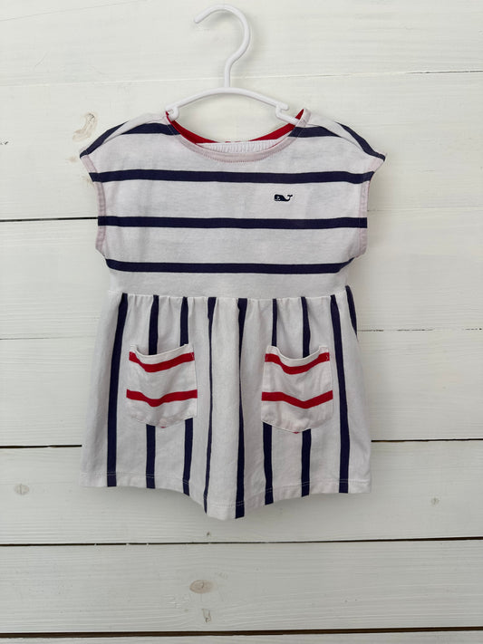 6-9m - Vineyard Vines for Target Navy Striped Dress with Matching Bloomers