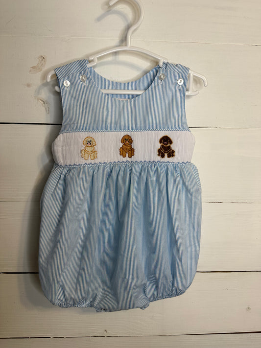 9M - Ruth & Ralph Smocked Puppy Dog Bubble