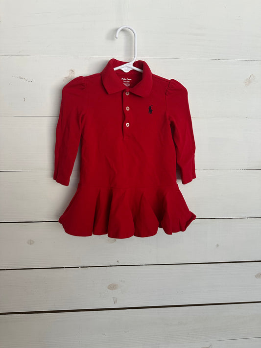 Ralph Lauren : classic polo styled red collar dress
