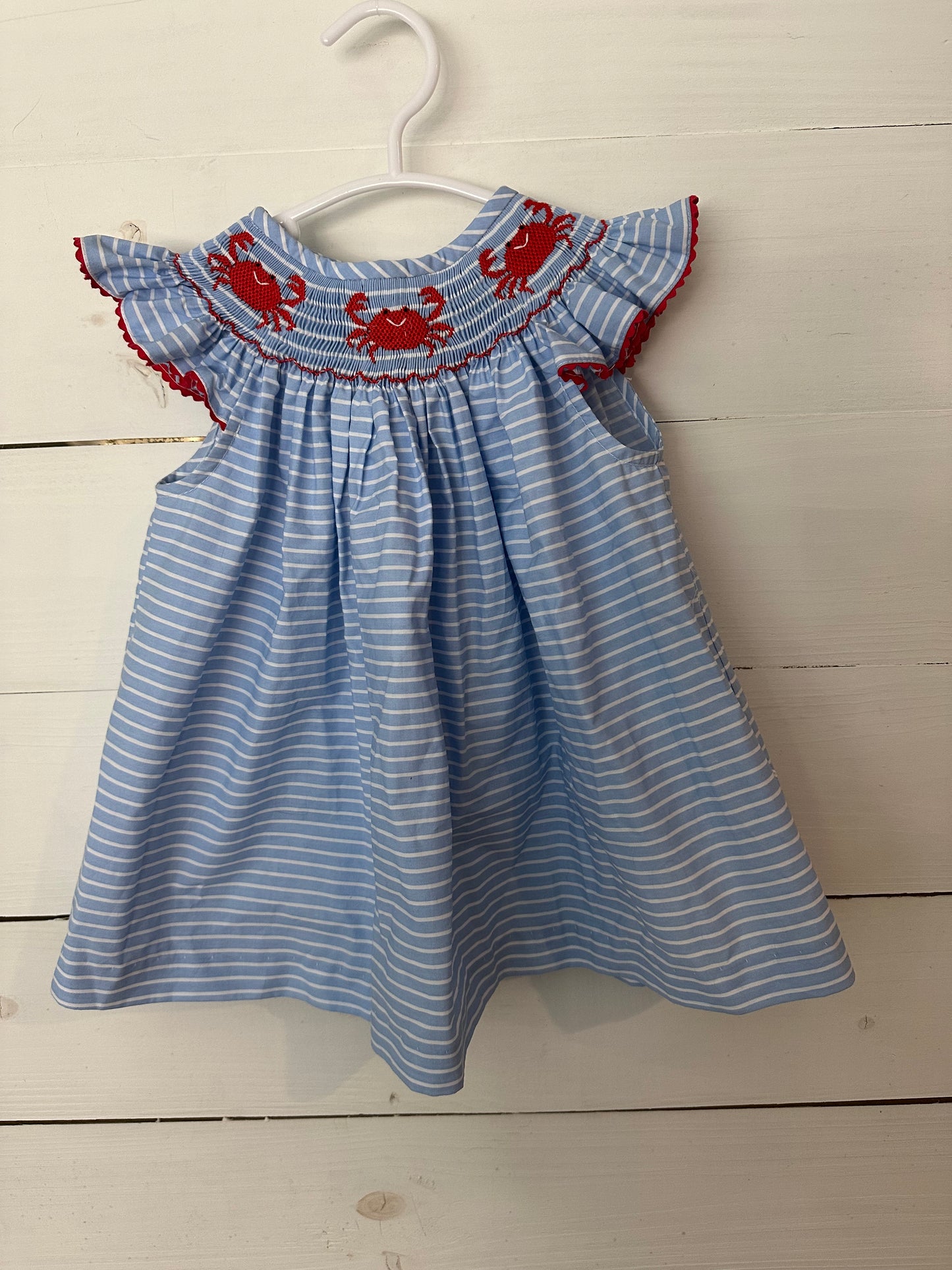 3T- Smocked Crab Dress or Top - Southern Sunshine