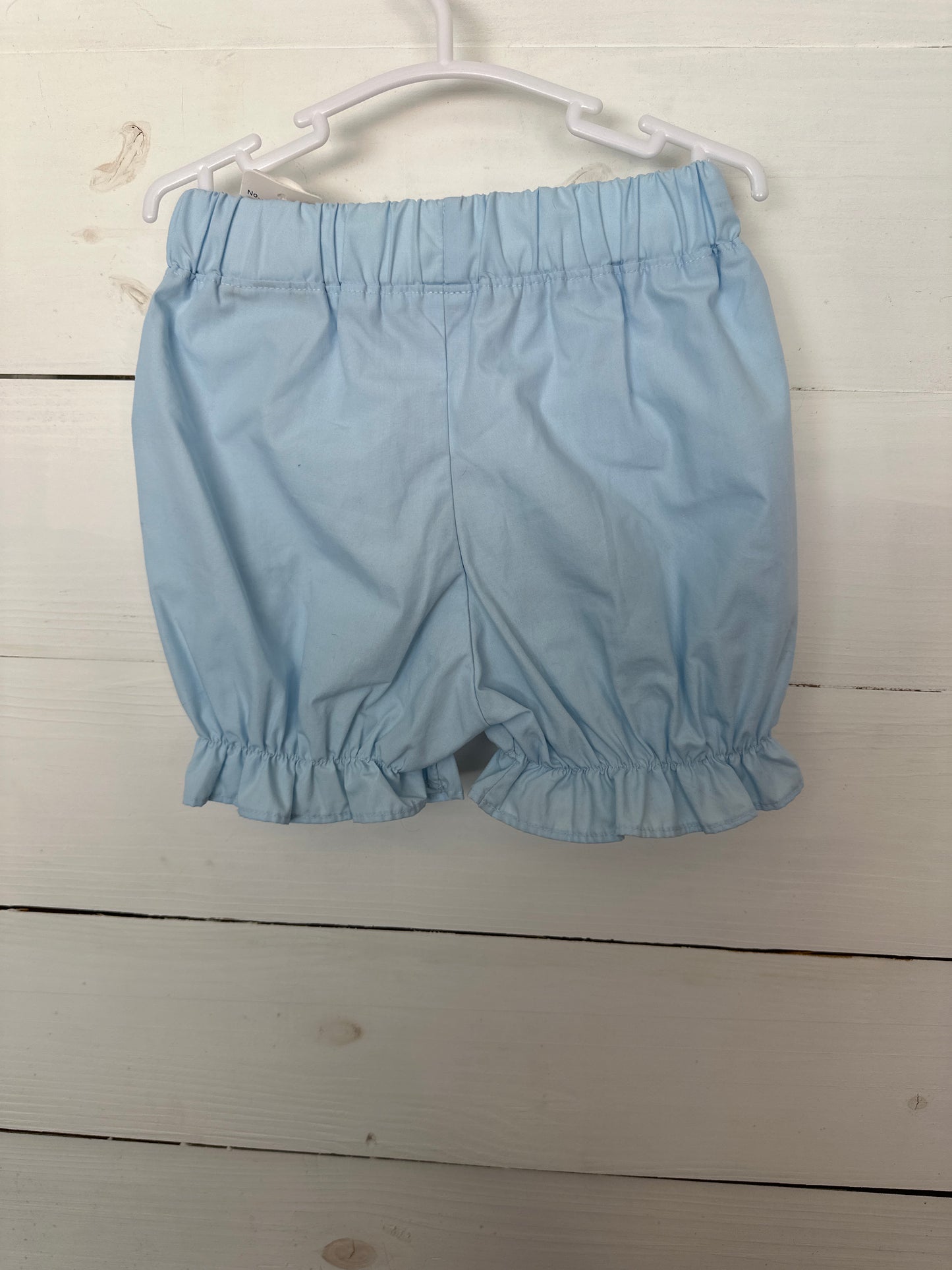 5T - TBBC Baby Blue Shorts with White Bow and Elastic in Leg