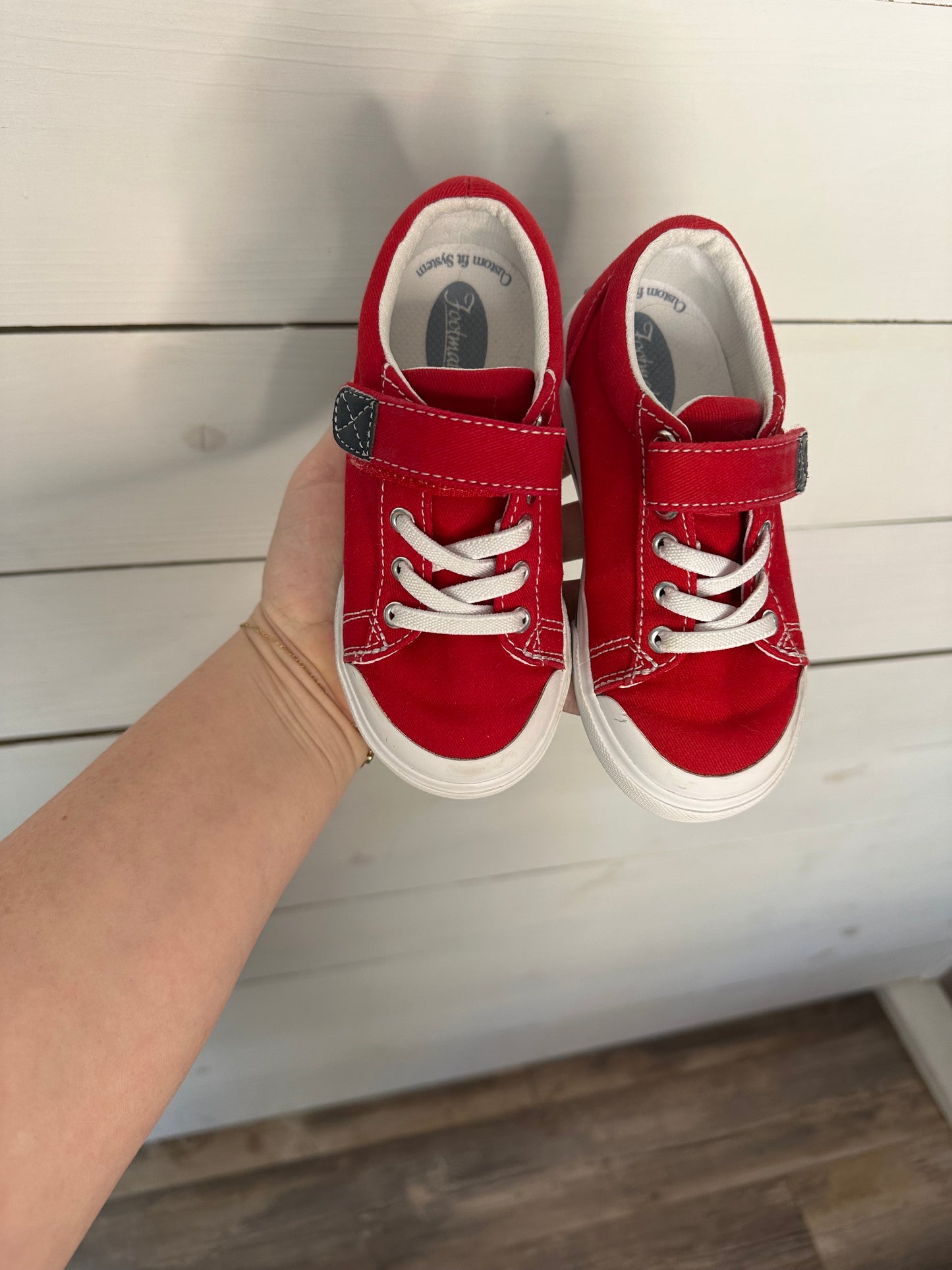 9 - Red Footmate Sneakers - Medium Width