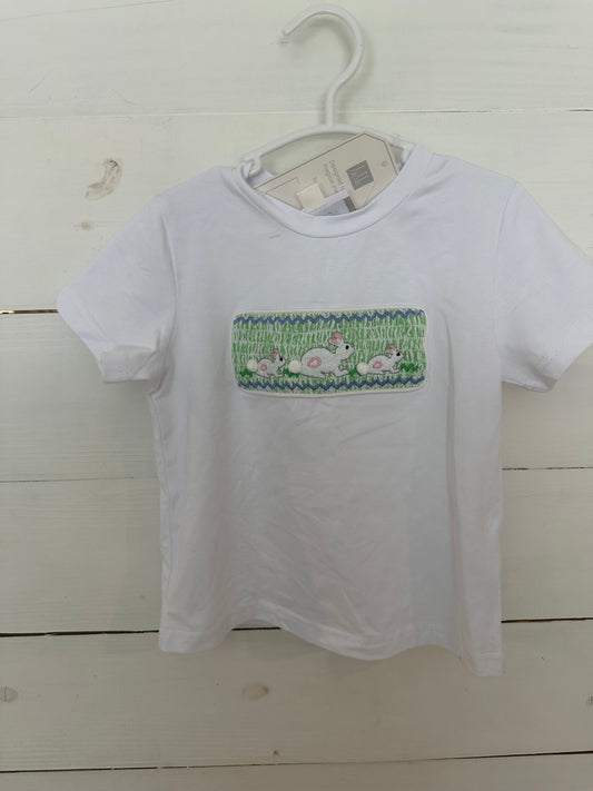 2t- Lil Cactus Green Seer Sucker Shorts and Machine Smocked Bunny Tshirt Set - New with tags