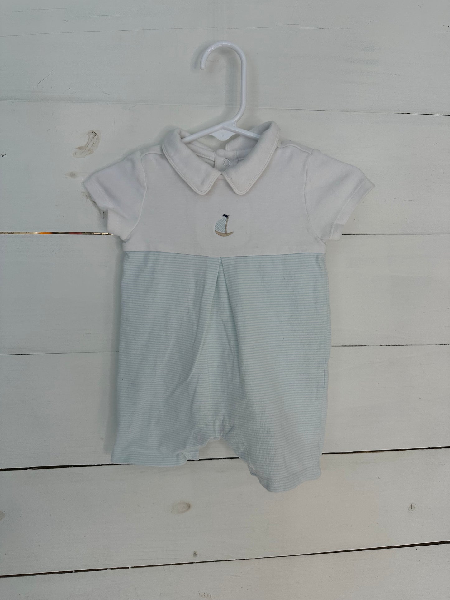 0-3M - Janie & Jack Sail Boat Romper with Collar