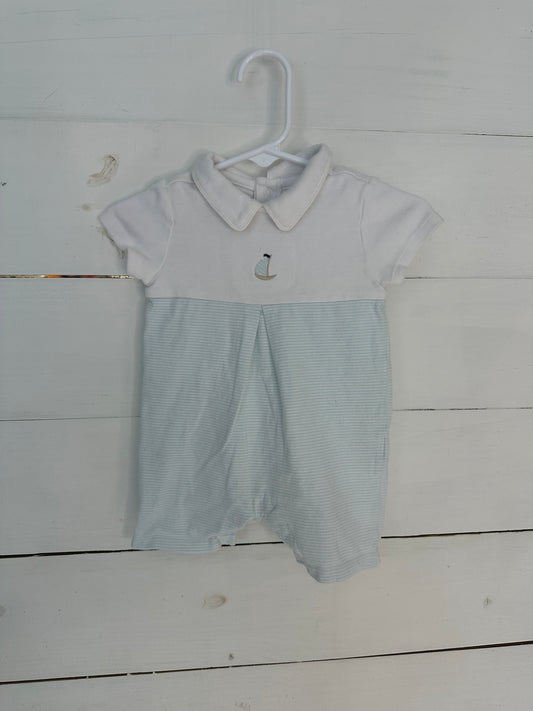 0-3M - Janie & Jack Sail Boat Romper with Collar
