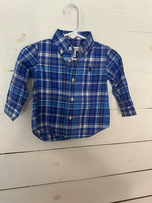 9m - Ralph Lauren Blue Button Up