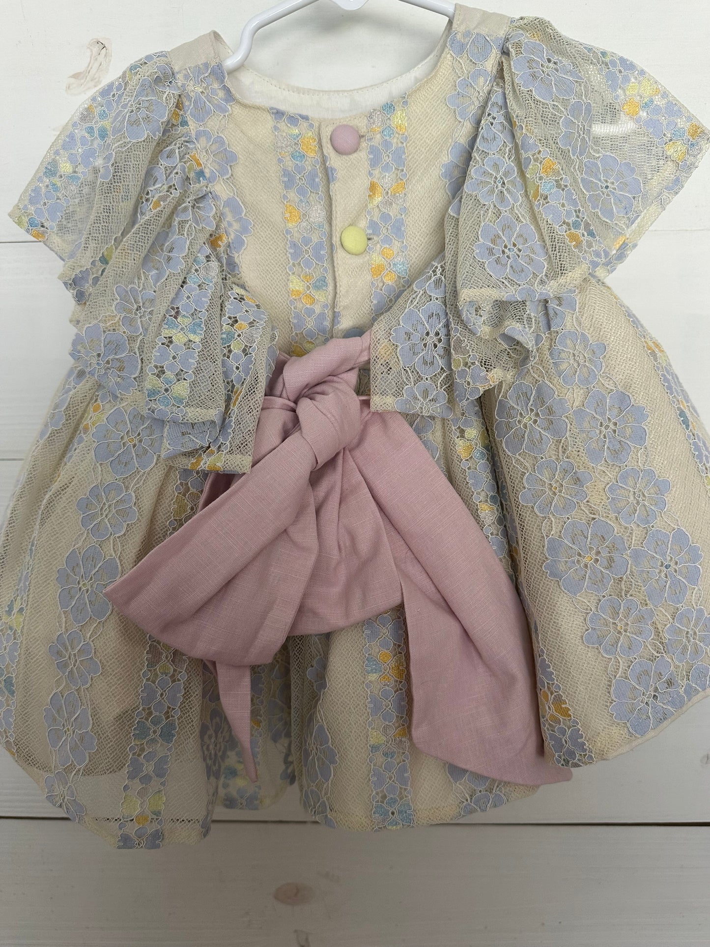 Reina Monroe Designer Dress - Incredible Detail with Hand Embroidered Bunny - Matching Bloomers & built in petticoat