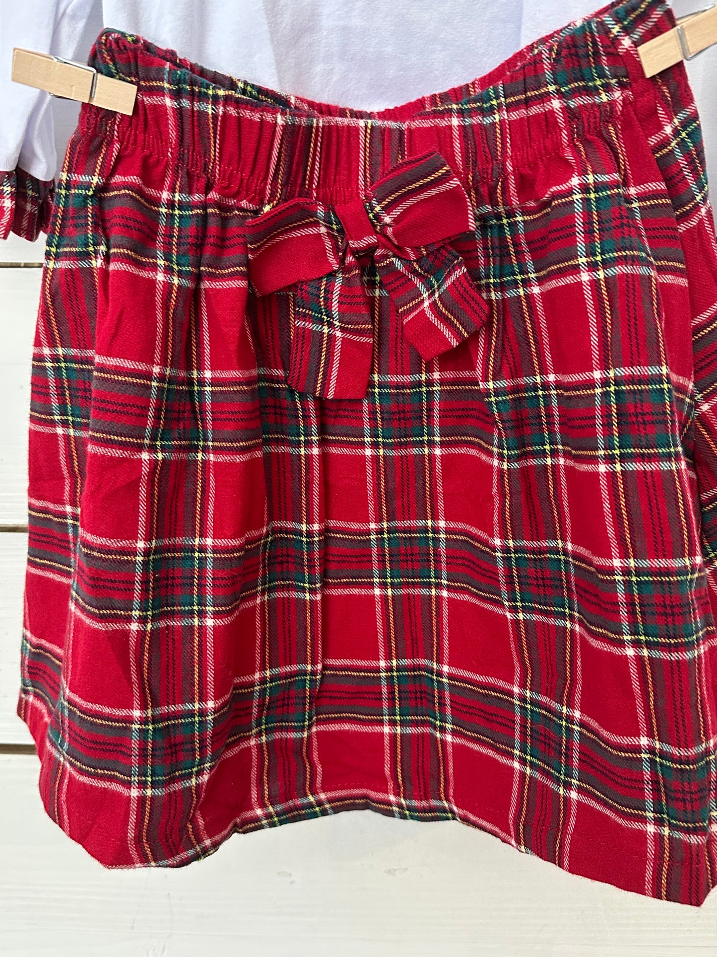 Classic Whimsy Christmas Plaid Shirt and Skirt