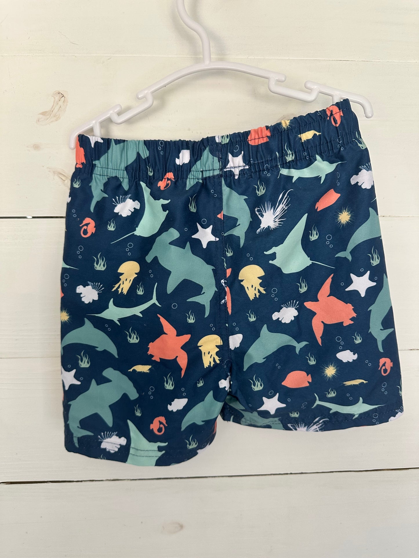 2T - Rugged Butts Navy with block colored sea animals