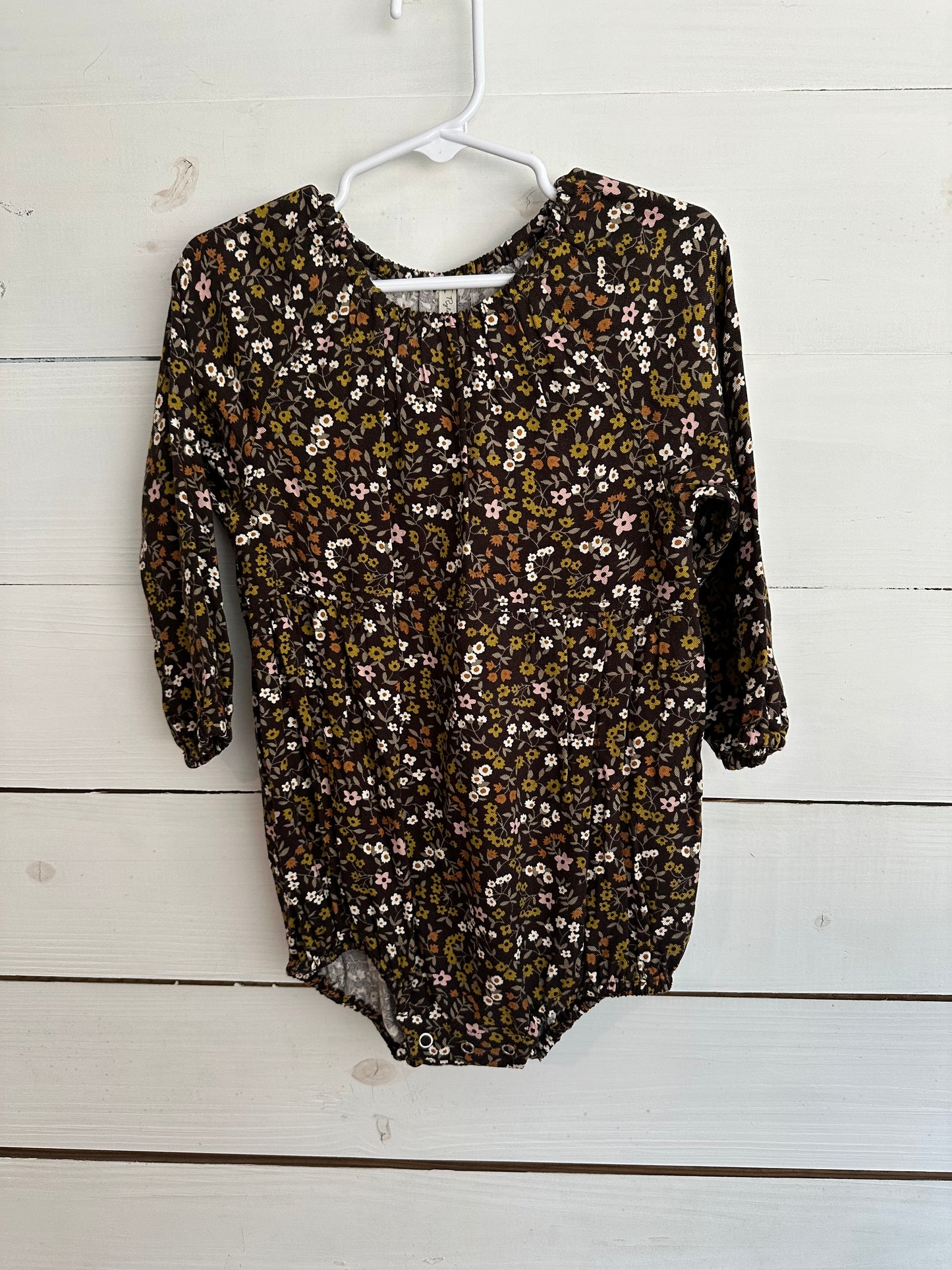 2-3Y - Rylee + Cru Fall Floral Bubble / Vest Outfit