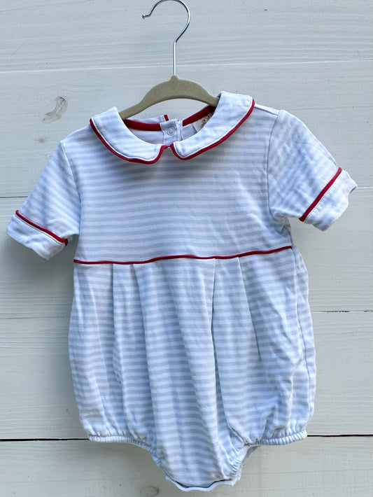TBBC Blue Stripe & Red Trim Collared Bubble