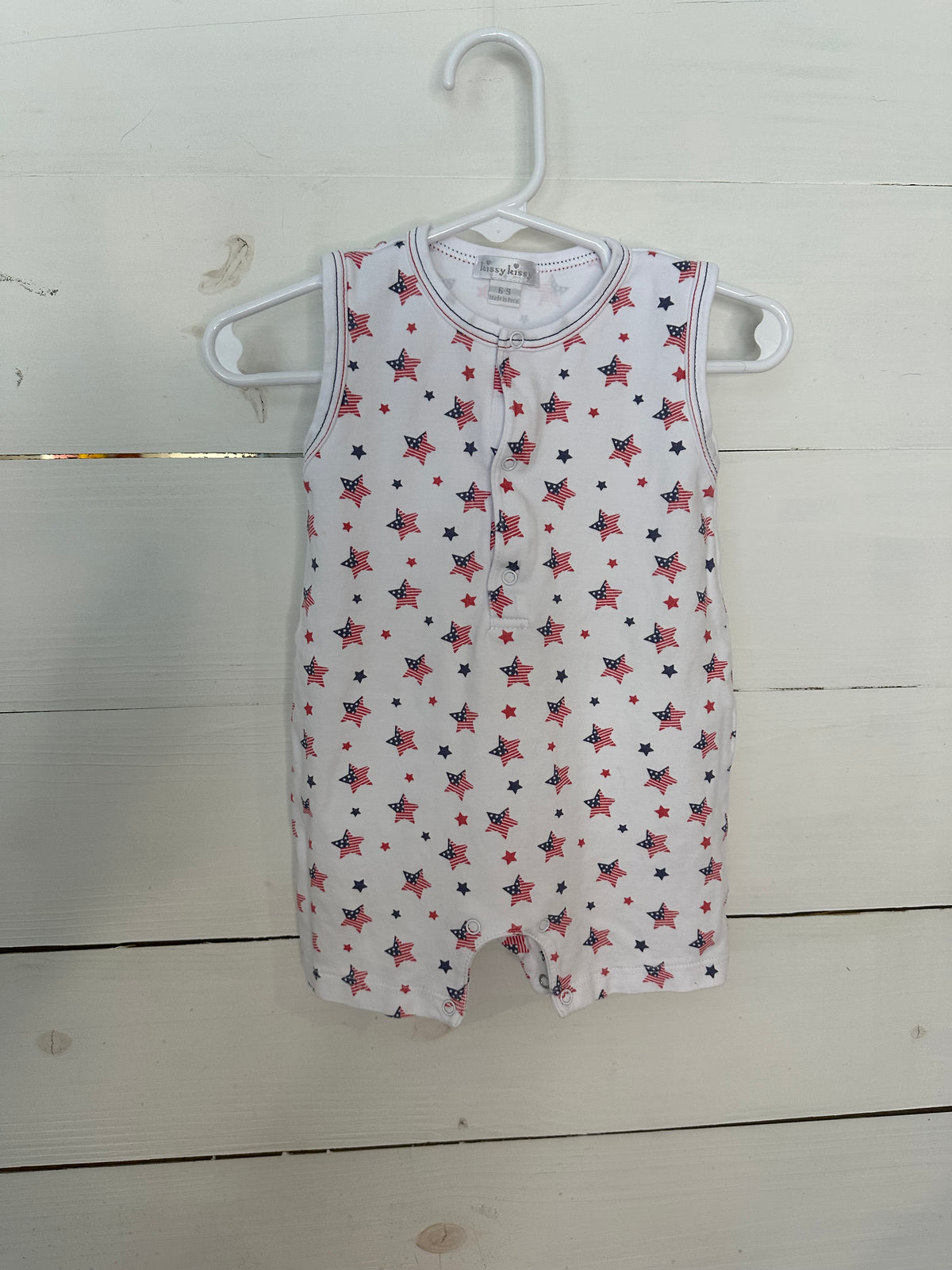 6-9M - Kissy Kissy Patriotic Star Romper