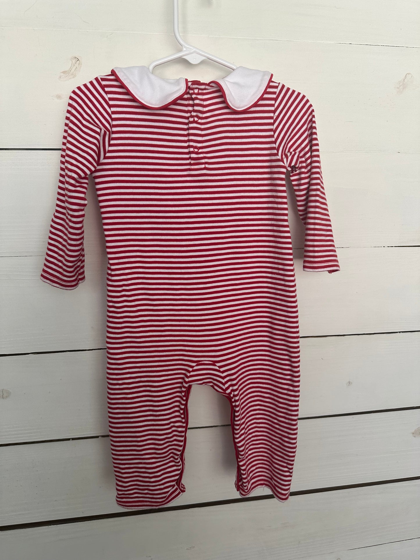 12/18 Mm - TBBC Red & White Striped Smocked Romper
