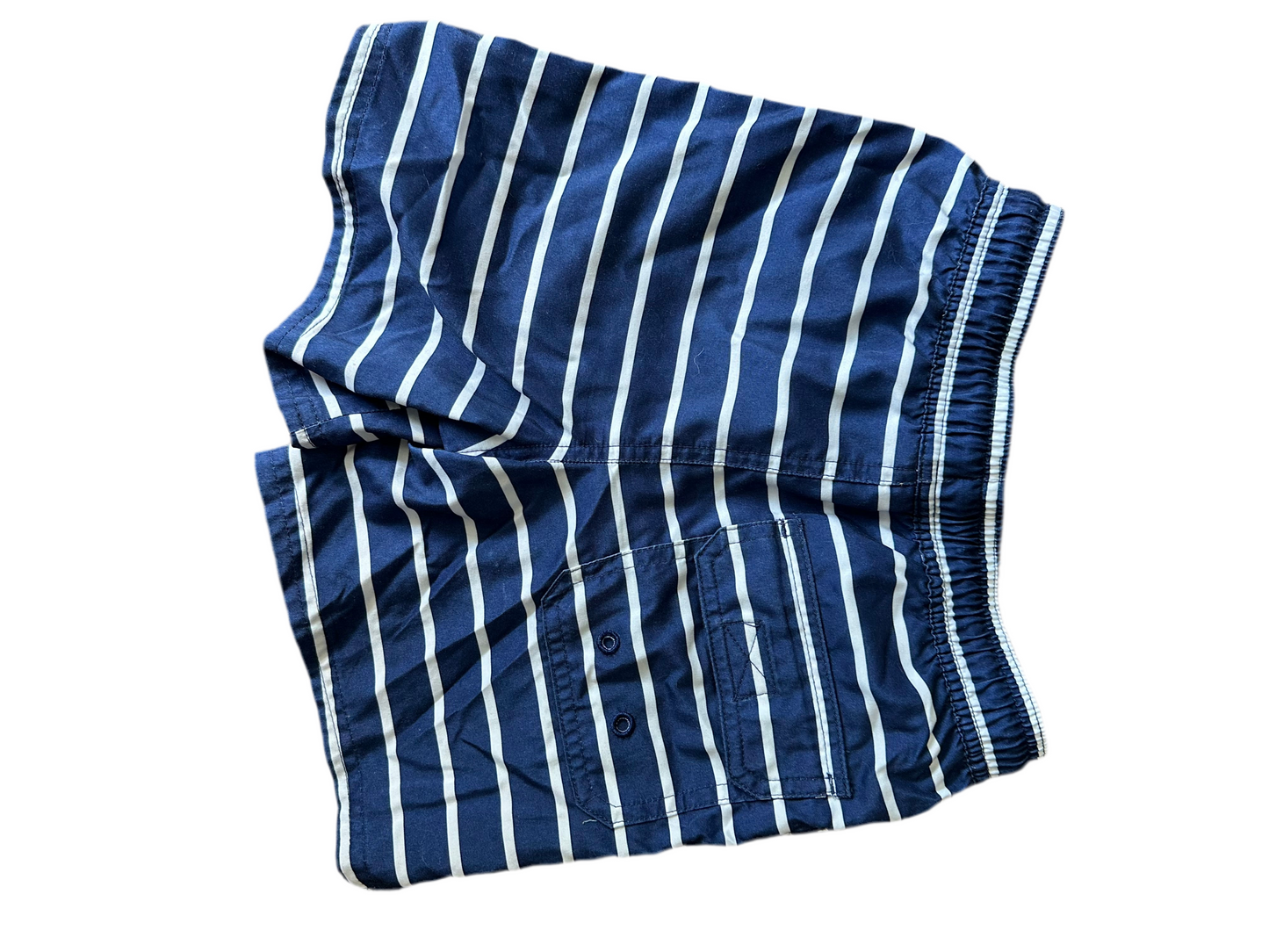 5- Vineyard Vines Navy & White Striped Swim Trunks