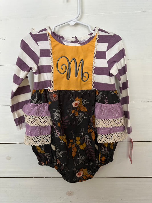 Ricrac & Ruffles Fall Long Sleeve Onesie with Built in Ruffles on side