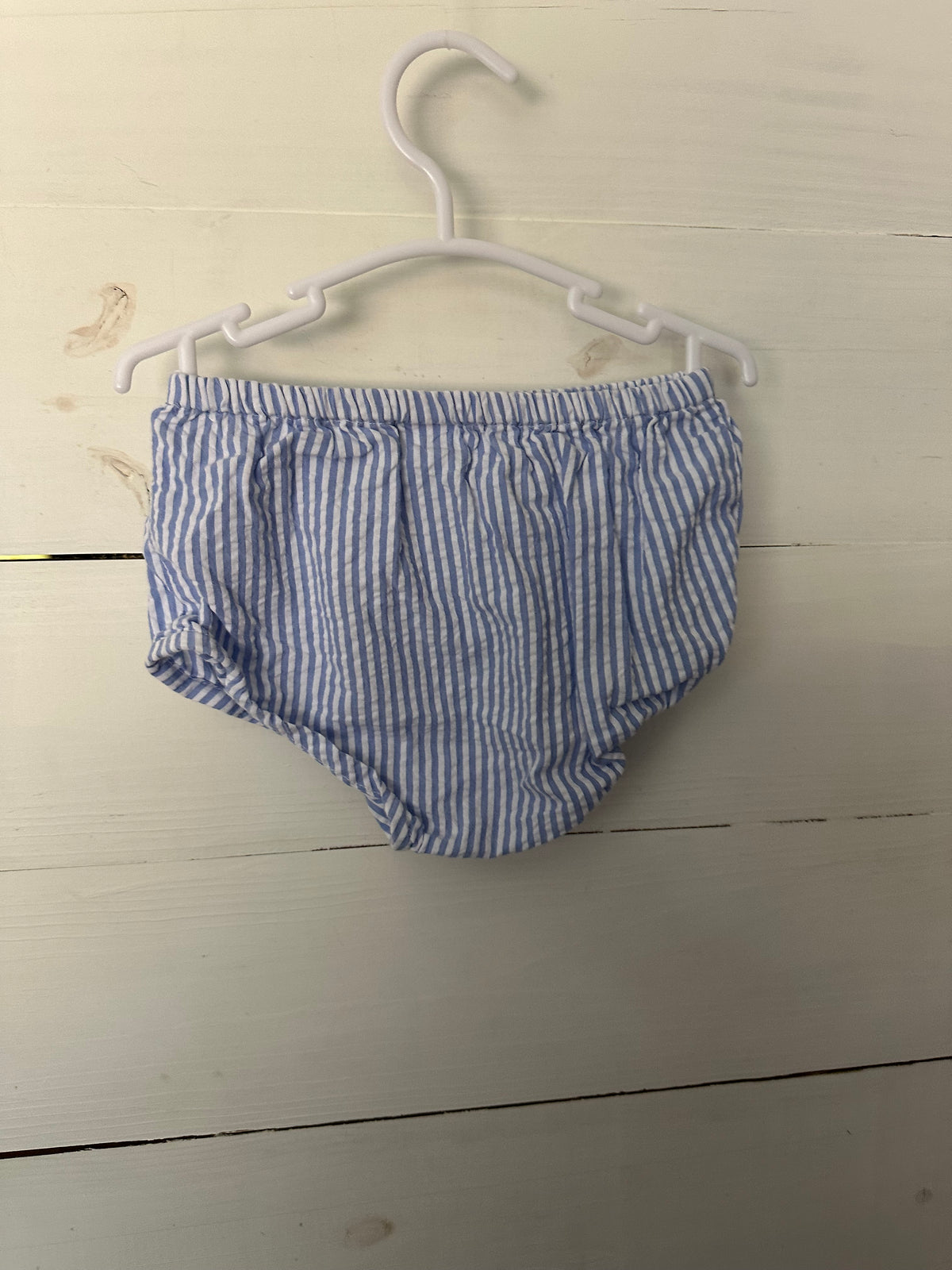 24M - Edgehill Collection Blue Seersucker Dress with Matching Bloomers