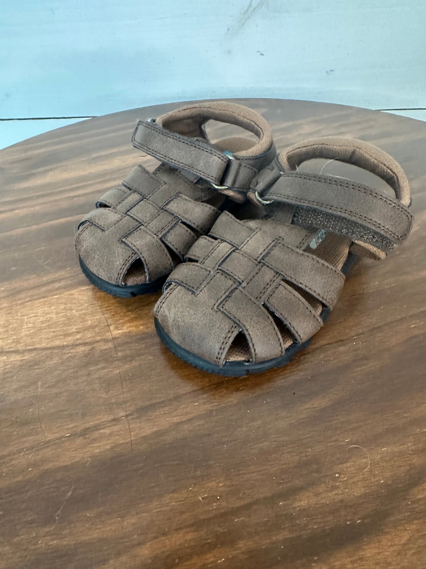 8 - Scott David Brown Leather Closed Toe Sandals