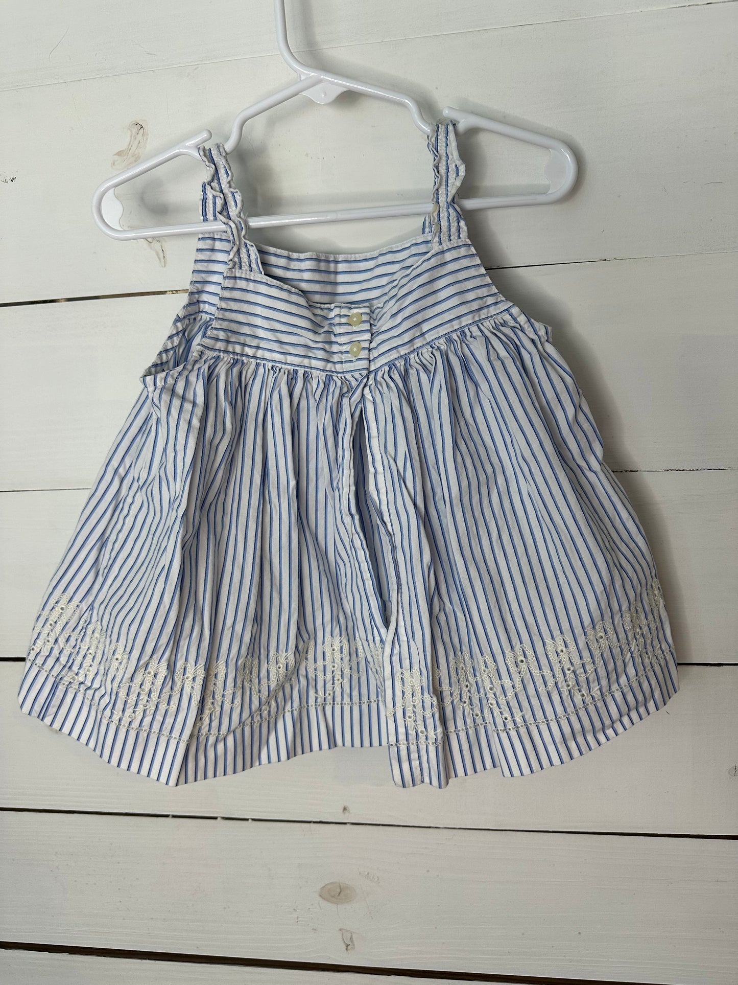 18M - Ralph Lauren Blue Striped Baby Doll Top