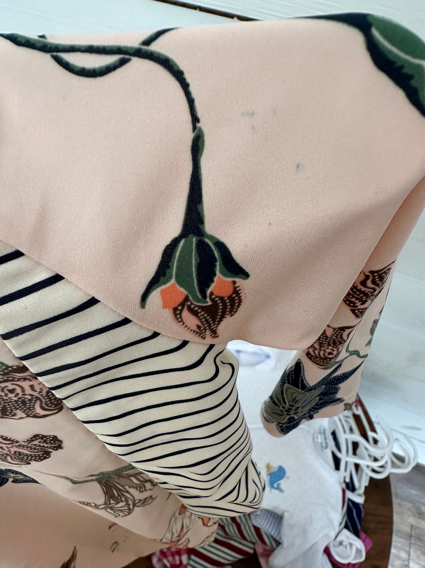 12m - One Piece Zip Up Flowers and Stripe Swim - Jessica Simpson