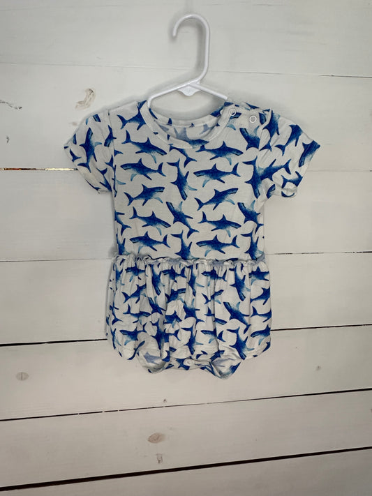 18-24M - Piper + Harper Shark Twirl Bodysuit