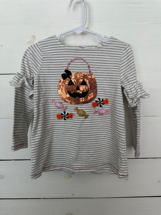 3T - Mud Pie Striped Shirt with Sequin Jack - O -Lantern and Candy