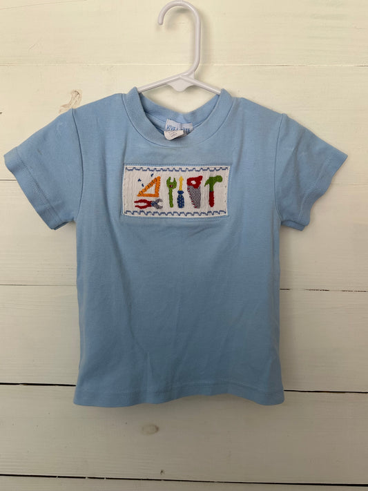 Viva La Fete: Blue shirt with smocked tools