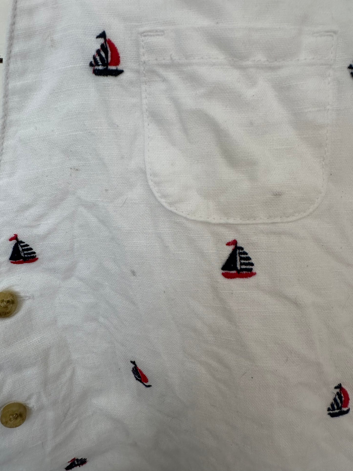 12-18M - Janie & Jack Embroidered Sail Boat Bubble