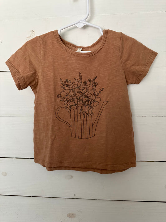 2/3T - Rylee + Cru Graphic Shirt - Rust with Water can and flowers