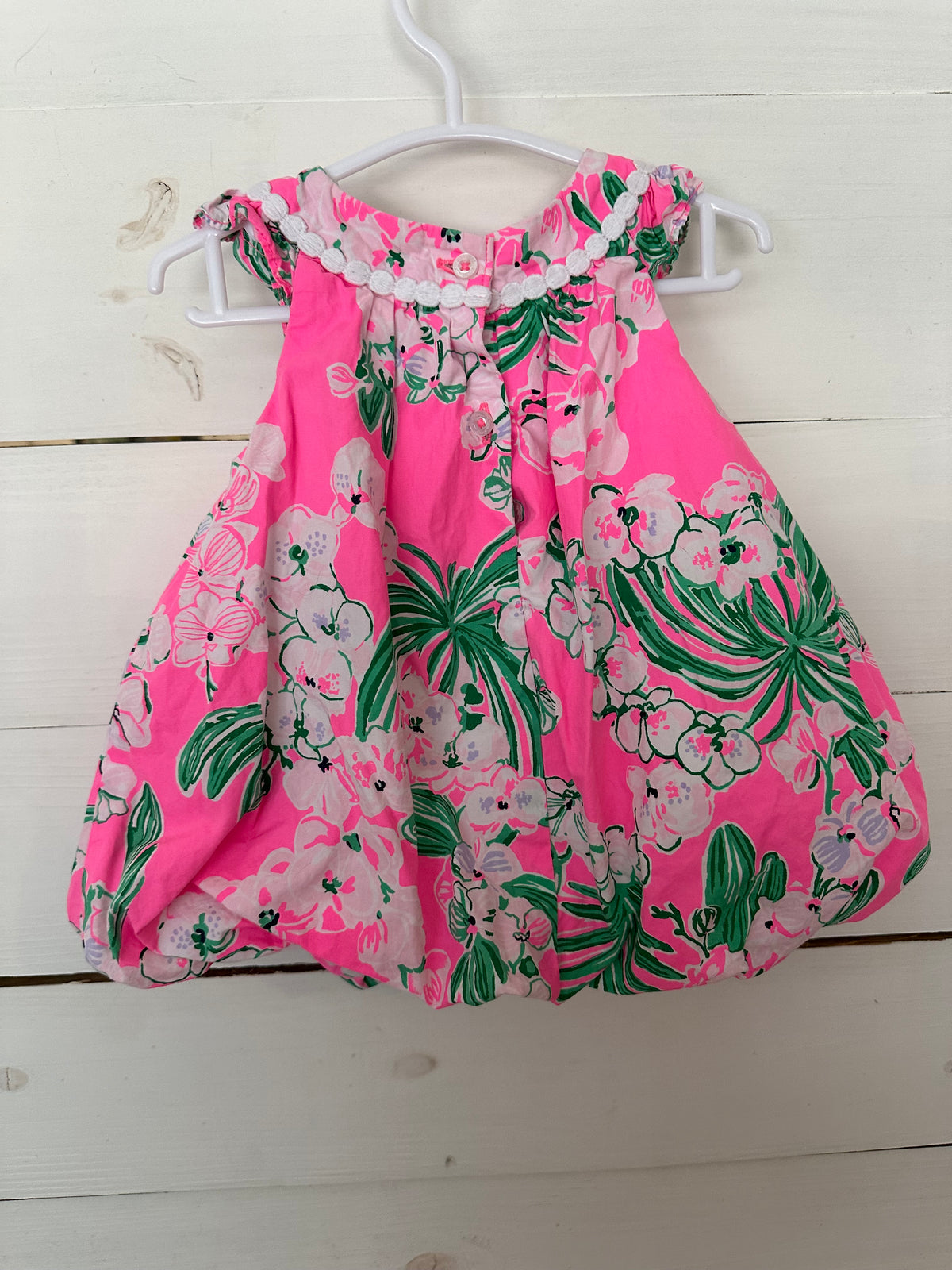 6-12M - Lilly Pink & Green Bubble Dress & Bloomers