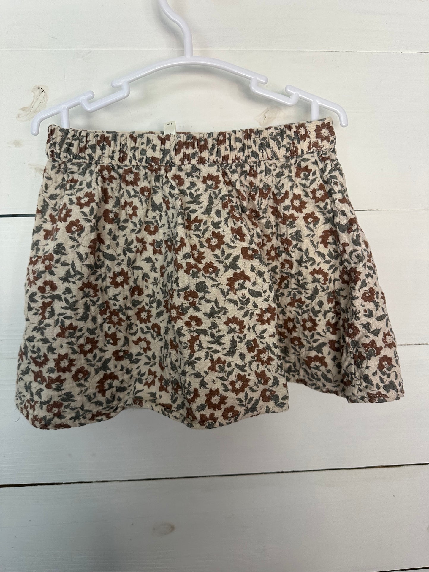 2-3T - Rylee + Cru Girls 2 Piece Skirt and Shirt Outfit - Neutral Florals