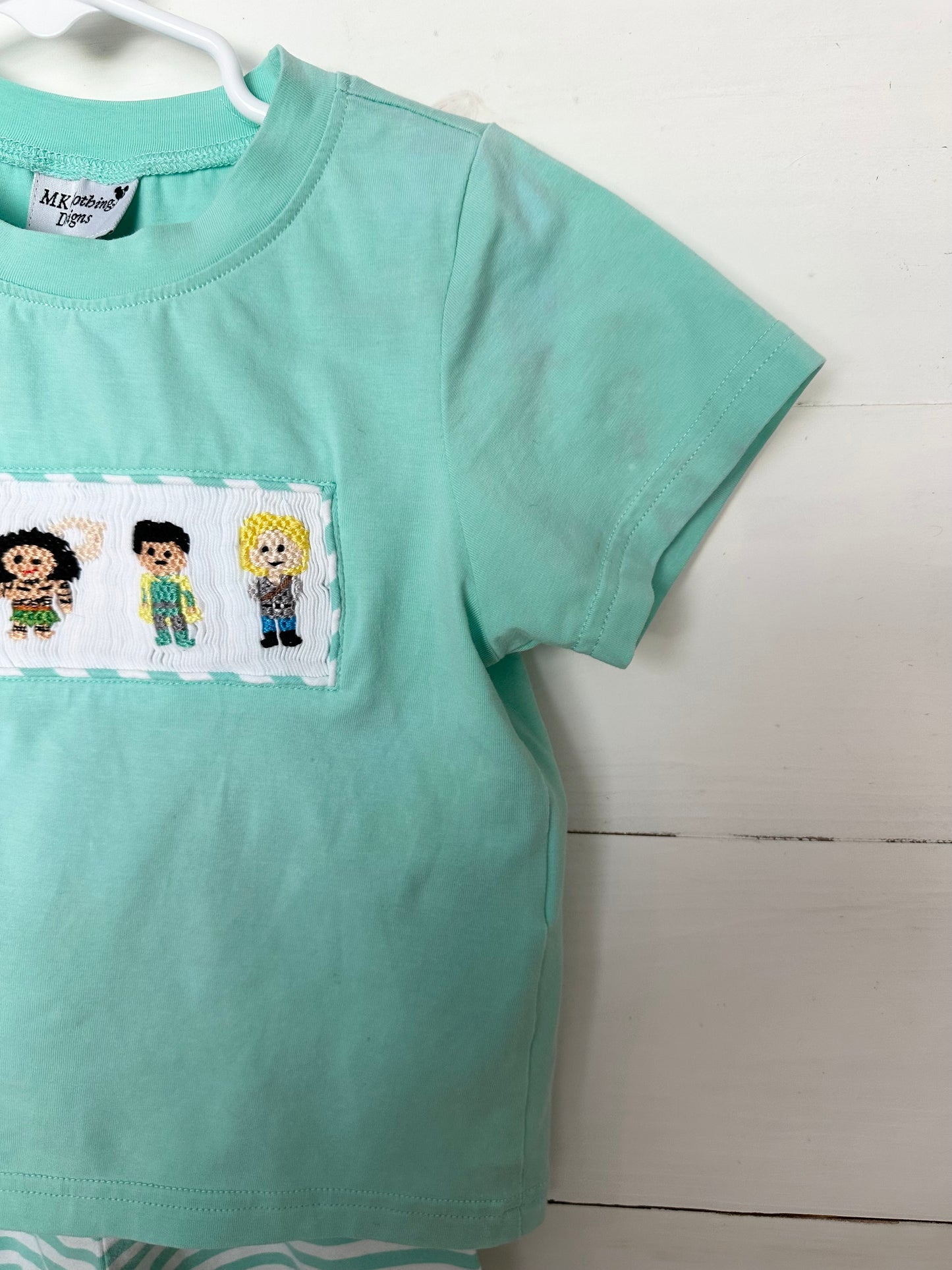 MK Clothing Designs Smocked Character Shirt & Shorts Set